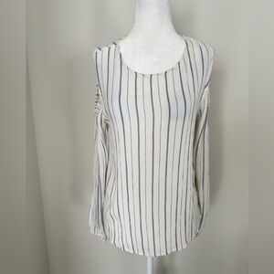 Striped White and Blue Women's Top
